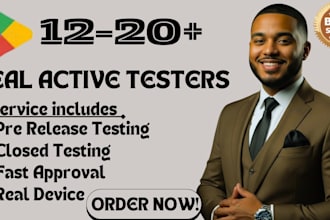 do 12,20 real active testers for app testing, usability testing and app review