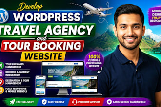 develop wordpress travel agency and tour booking website