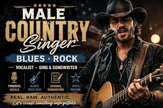 be your male pop singer male country singer songwriter and vocalist for custom