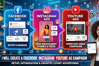 create a facebook instagram youtube ad campaign