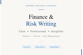 write risk management and finance articles for your business
