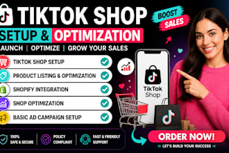 setup tiktok shop, fix tik tok shop, manage shopify marketing tiktok shop ads