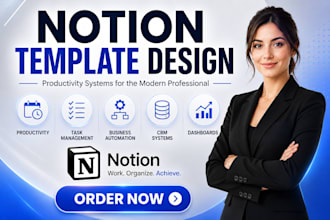 create a custom notion template for productivity, business and organization