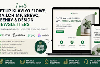 klaviyo flows mailchimp brevo beehiiv  integration newsletter template design