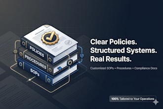 write professional policy and procedure, sops for your buisness