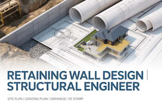 retaining wall, site plan, structural design drainage plan, slab, deck australia