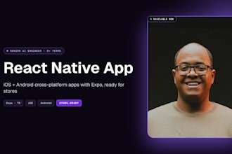 develop a react native mobile app for ios and android with expo