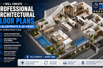 create  architectural blueprint floor plan cad drawings for construction