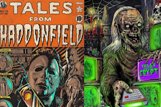 illustration vintage horror vintage horror comic retro comic vintage comic artfx