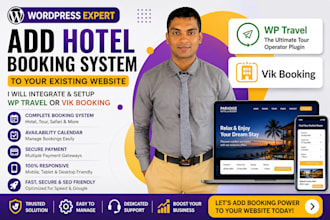 setup vik booking or wp travel on wordpress  website