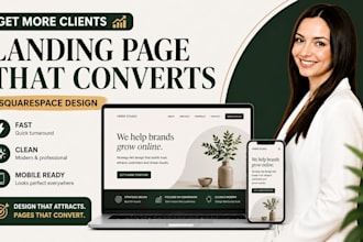 create a clean squarespace landing page that converts