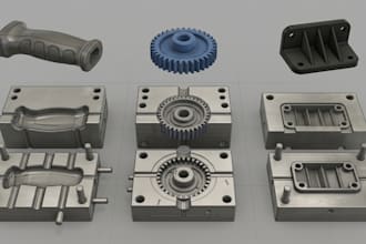 plastic injection mold design cavity core fusion 360 cad modeling service