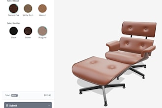 do 3d furniture configurator sofa chair table shopify kickflip zakeke customizer