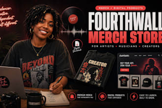 design fourth wall store, pod merch store, fourthwall print on demand store