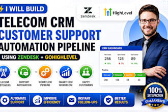 build telecom crm customer support automation pipeline using zendesk gohighlevel
