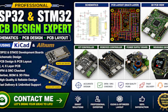 design esp32, stm32 pcb, schematics, pcb design, pcb layout, using kicad, altium