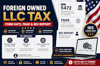 file foreign owned llc tax, form 5472, fbar and boi report