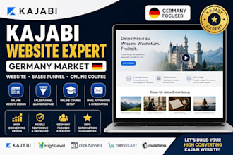 design germany kajabi website, kajabi online course, sales funnel, landing page