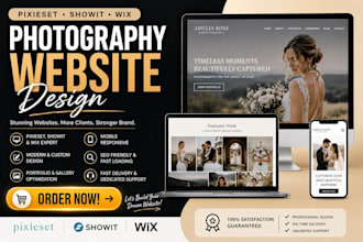 design a professional pixieset, showit or wix photography website