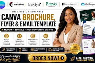 design editable canva brochure flyer brevo klaviyo email template newsletter