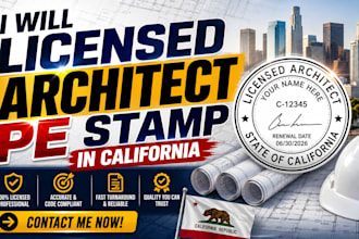 licensed architect pe stamp in california