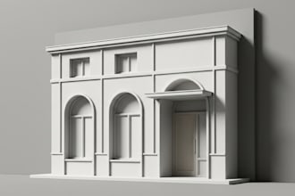 sculpt architectural facade bas relief model for cnc machining and 3d printing