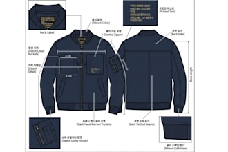 design factory ready fashion tech packs, technical garment fashion sketches