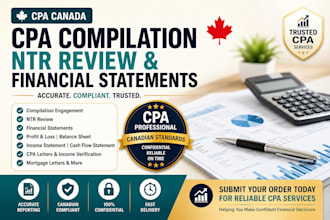 prepare CPA canada compilation engagement, ntr review, and financial statements