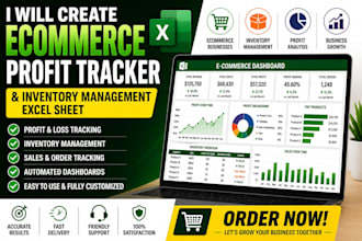 create an ecommerce profit tracker and inventory management excel sheet