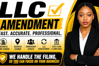 file llc amendment business name change address change reinstatement ownership