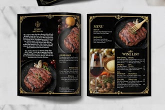 professional restaurant menu and recipe book design