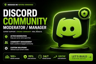 be your discord moderator and community manager