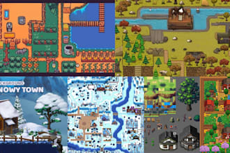 do topdown pixel art tileset sprite sheet tilemap pixel art animation background