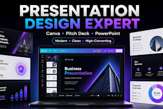 design canva website ugc portfolio, canva presentation pitchdeck, spotify canvas