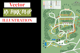 do custom vector campground map, rv park map design for easy navigation