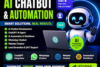 build ai chatbot, chatgpt ai agent, and automation
