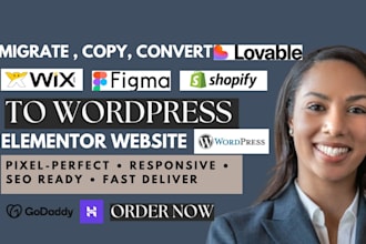convert figma to wordpress design migrate shopify rebuild wix lovable ai website