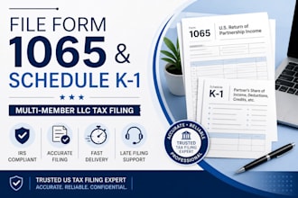 file form 1065 for multi member llc and prepare schedule k1 us tax filing return