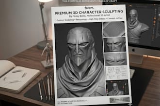 sculpt 3d character, creature, mascot for 3d printing and games