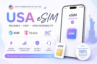 activate USA esim fast, att, tmobile network