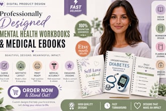 design medical ebook self help ebook mental health workbook wellness journal