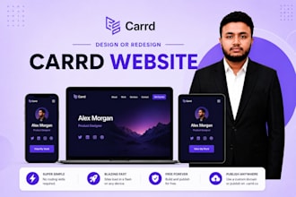 build a professional carrd website design and carrd landing page and carrd co