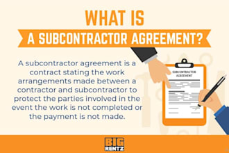 draft subcontractor agreement and partnership contract professionally