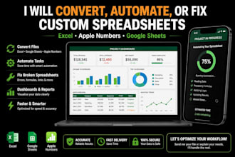 convert automate or fix custom excel spreadsheet apple numbers google sheets