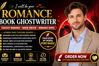 be your romance book ghostwriter fantasy romance ebook writer romance novel