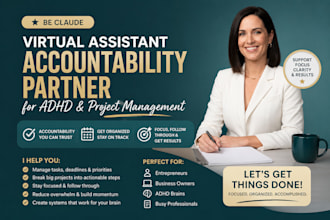 be claude virtual assistant accountability partner adhd for project management