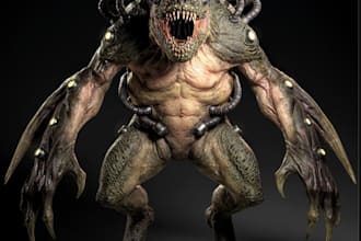 design 3d creature,unity humanoid character,r16 avatar model,optimized mesh,vrm