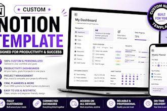 create a custom notion template for productivity and business