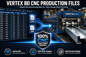 create vertex bd machine files cold formed steel cfs shop drawings