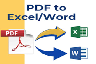 convert PDF or jpg to word or excel